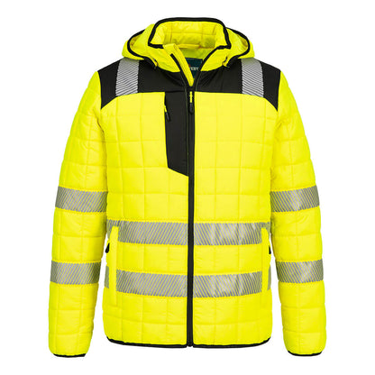 Portwest PW3 Hi-Vis Square Baffle Jacket (Geel/Zwart)