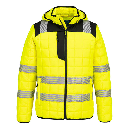 Portwest PW3 Hi-Vis Square Baffle Jacket (Geel/Zwart)