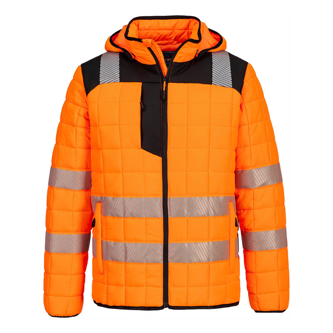 Portwest PW3 Hi-Vis Square Baffle Jacket (Oranje/Zwart)