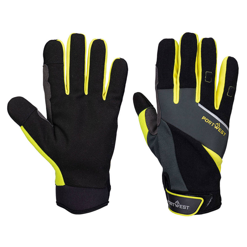 Portwest DX4 LR Cut B Touchscreen Handschoen  (Zwart/Geel)