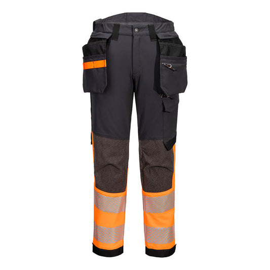 Portwest EV4 Hi-Vis stretch broek HZ  (Oranje/Grijs)