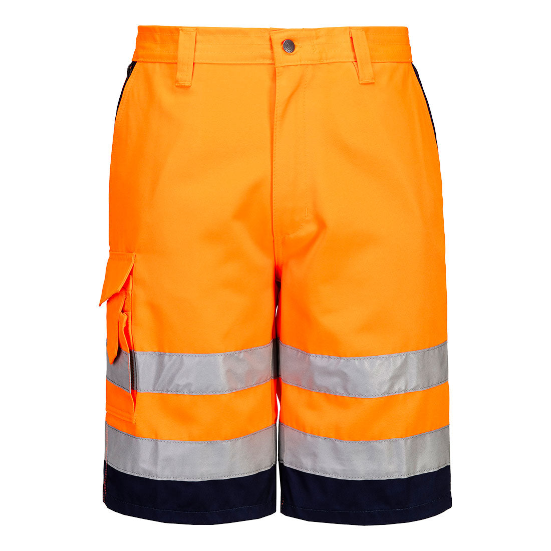 Portwest Hi-Vis Poly/Katoen Shorts  (Oranje/Navy)