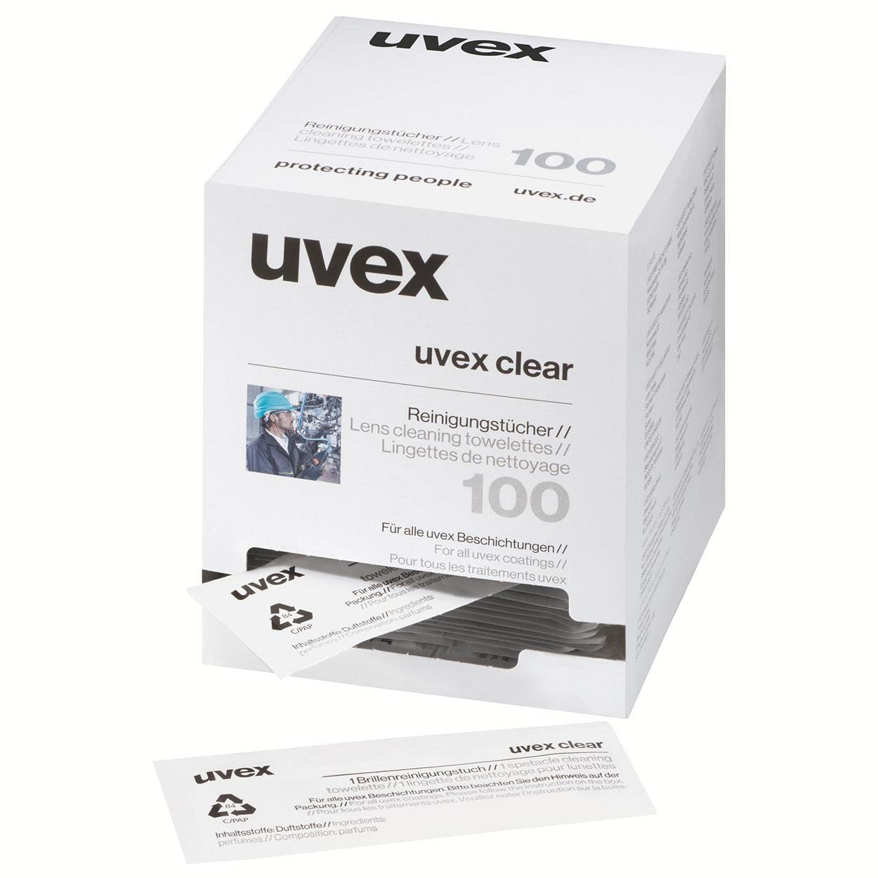 Uvex 9963-005 dispenser reinigingsdoekjes 100 stuks (Wit)