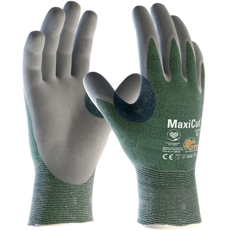 12Pr ATG MaxiCut Dry 34-450 Nitrilehandschoen (Grijs)