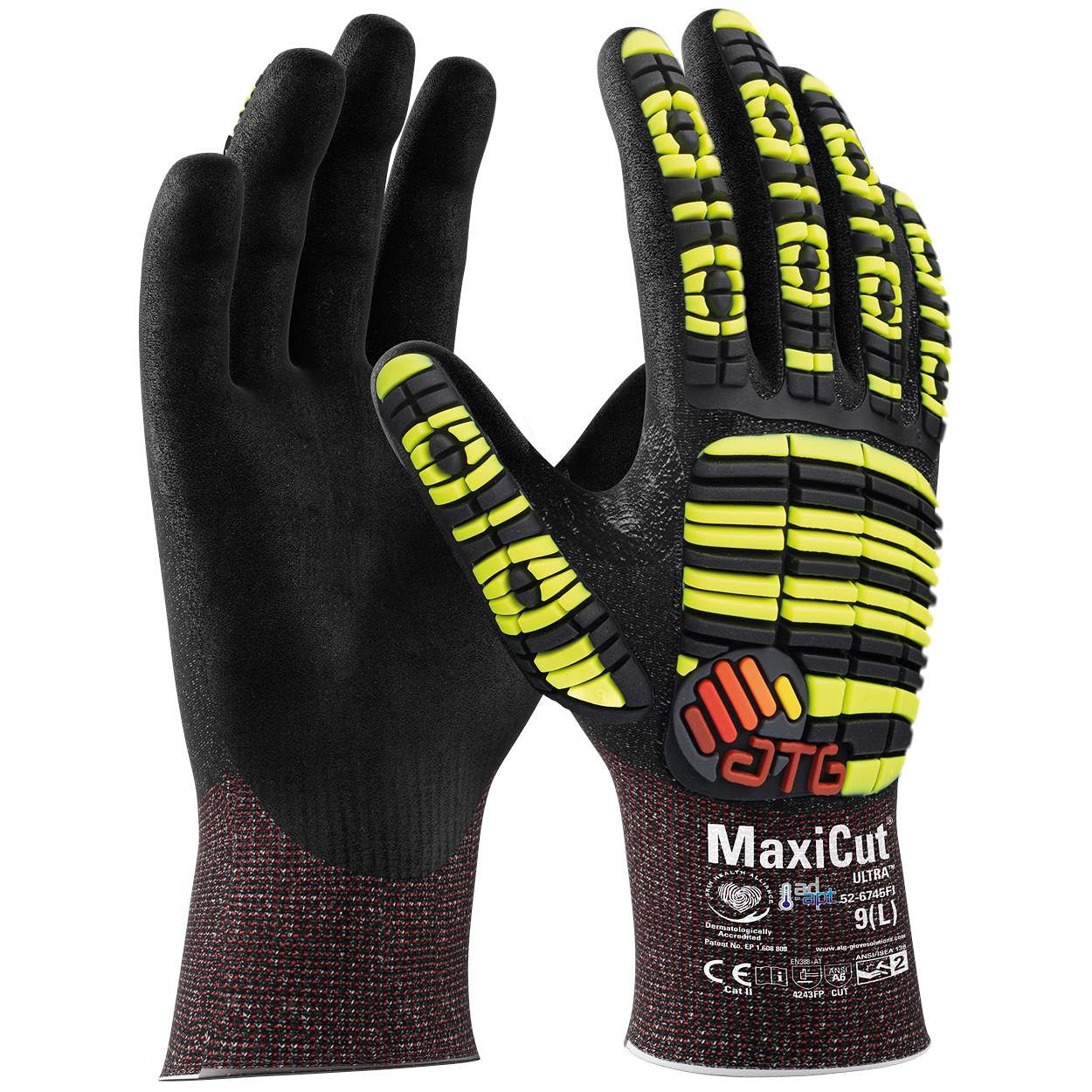 12Pr ATG MaxiCut Ultra AD-APT 52-6745FI Impacthandschoen (Zwart)