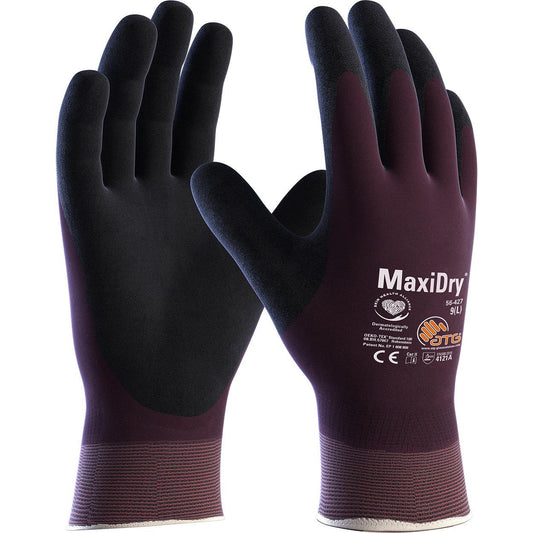12Pr ATG MaxiDry 56-427 NBR handschoen (Paars)