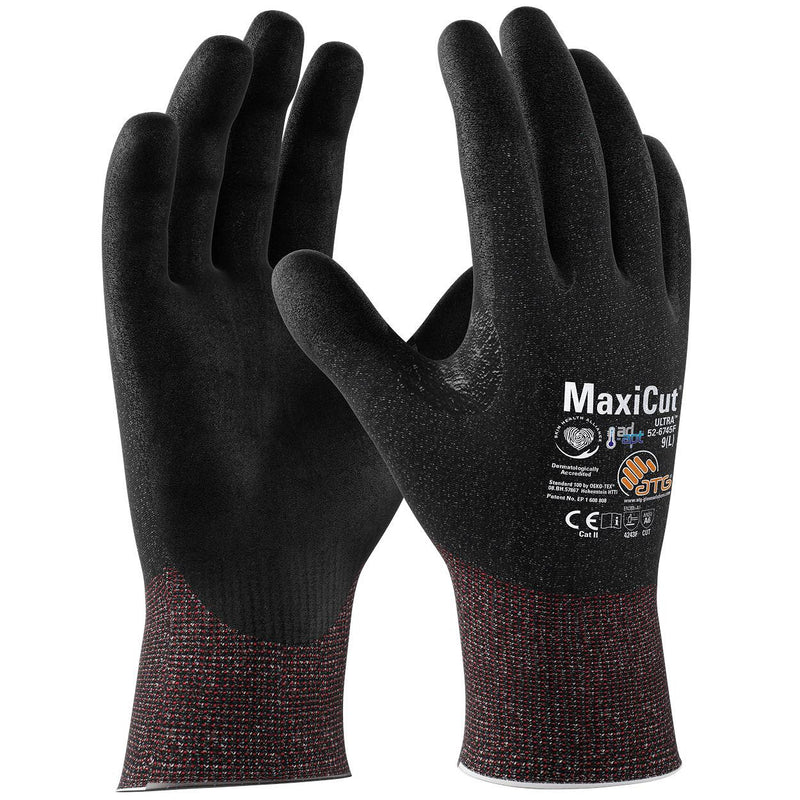 12Pr ATG MaxiCut Ultra AD-APT 52-6745F handschoen (Zwart)