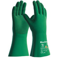 12Pr ATG Maxichem Cut 76-733 NBR chemisch bestendige handschoen (Groen)