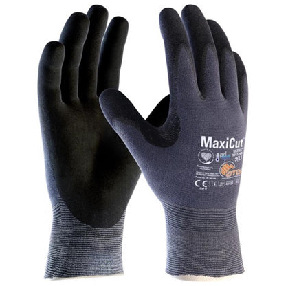 12Pr ATG MaxiCut Ultra AD-APT 52-3745 Nitrile Microfoam handschoen (Grijs)