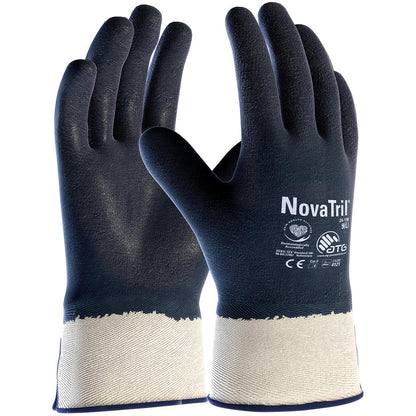 12Pr ATG Novatril 24-196 Full DIP NBR handschoen (Blauw)