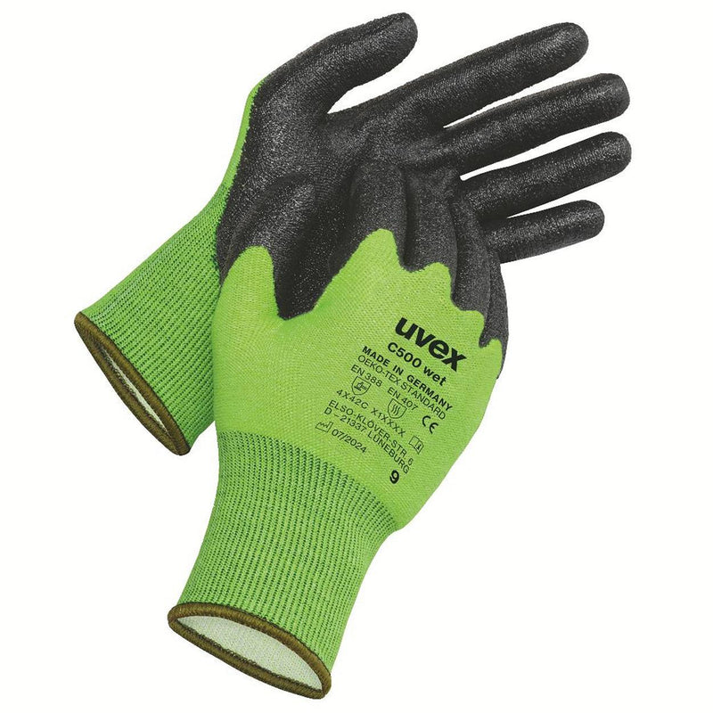 10 Paar Uvex C500 Wet handschoenen Cut C