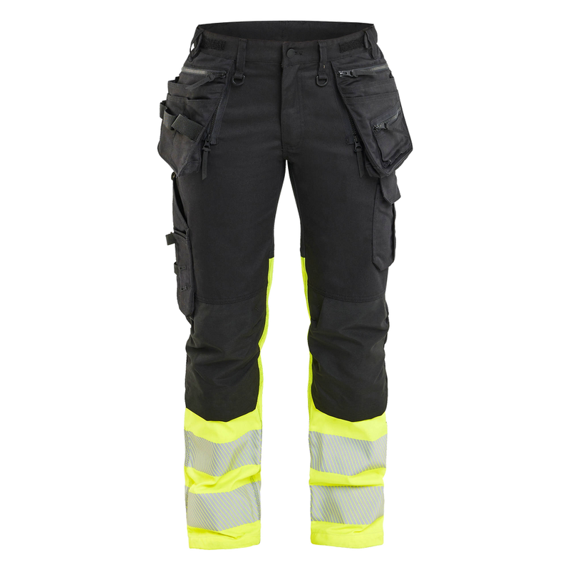blaklader-dames-high-vis-werkbroek-stretch-zwart-high-vis-geel