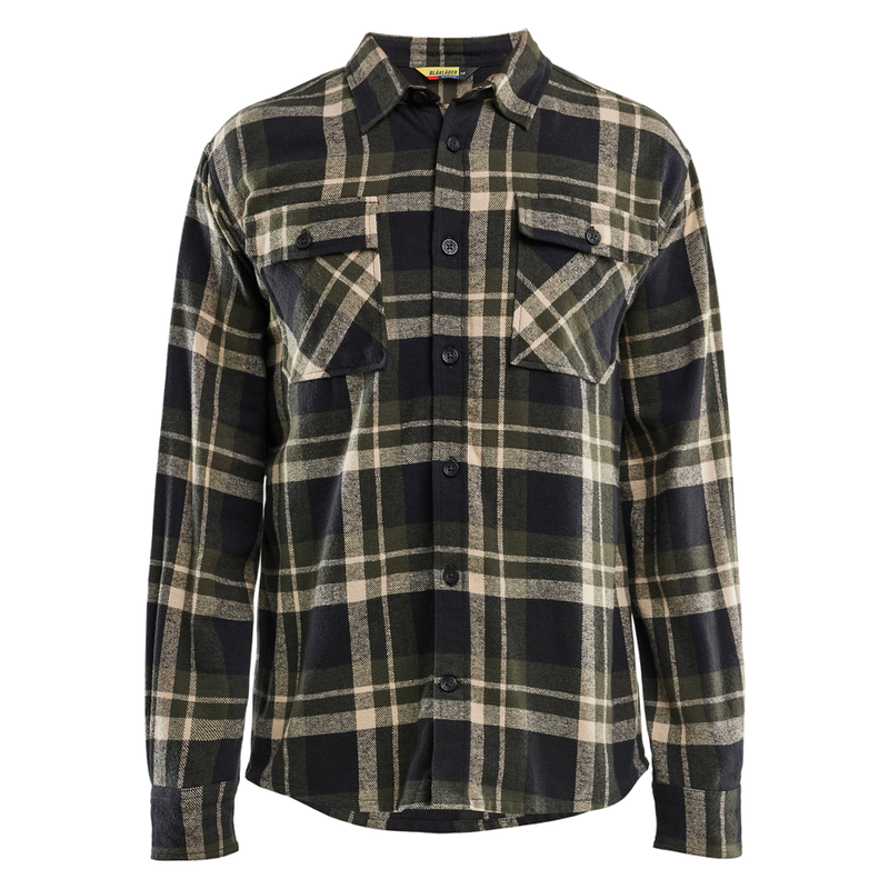 blaklader-overhemd-flanel-donkergroen-zwart