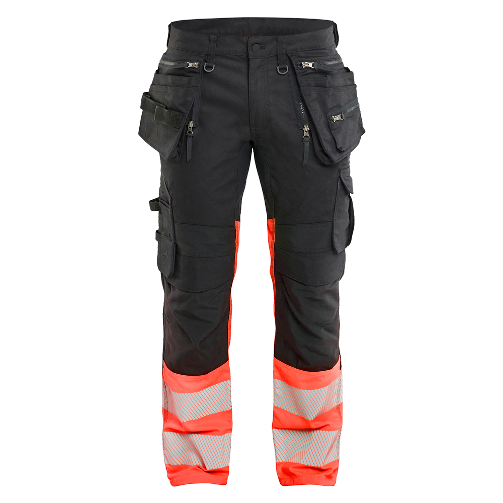 blaklader-high-vis-werkbroek-stretch-holsterpockets-zwart-high-vis-rood