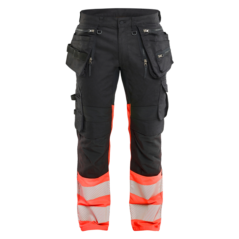 blaklader-high-vis-werkbroek-stretch-holsterpockets-zwart-high-vis-rood