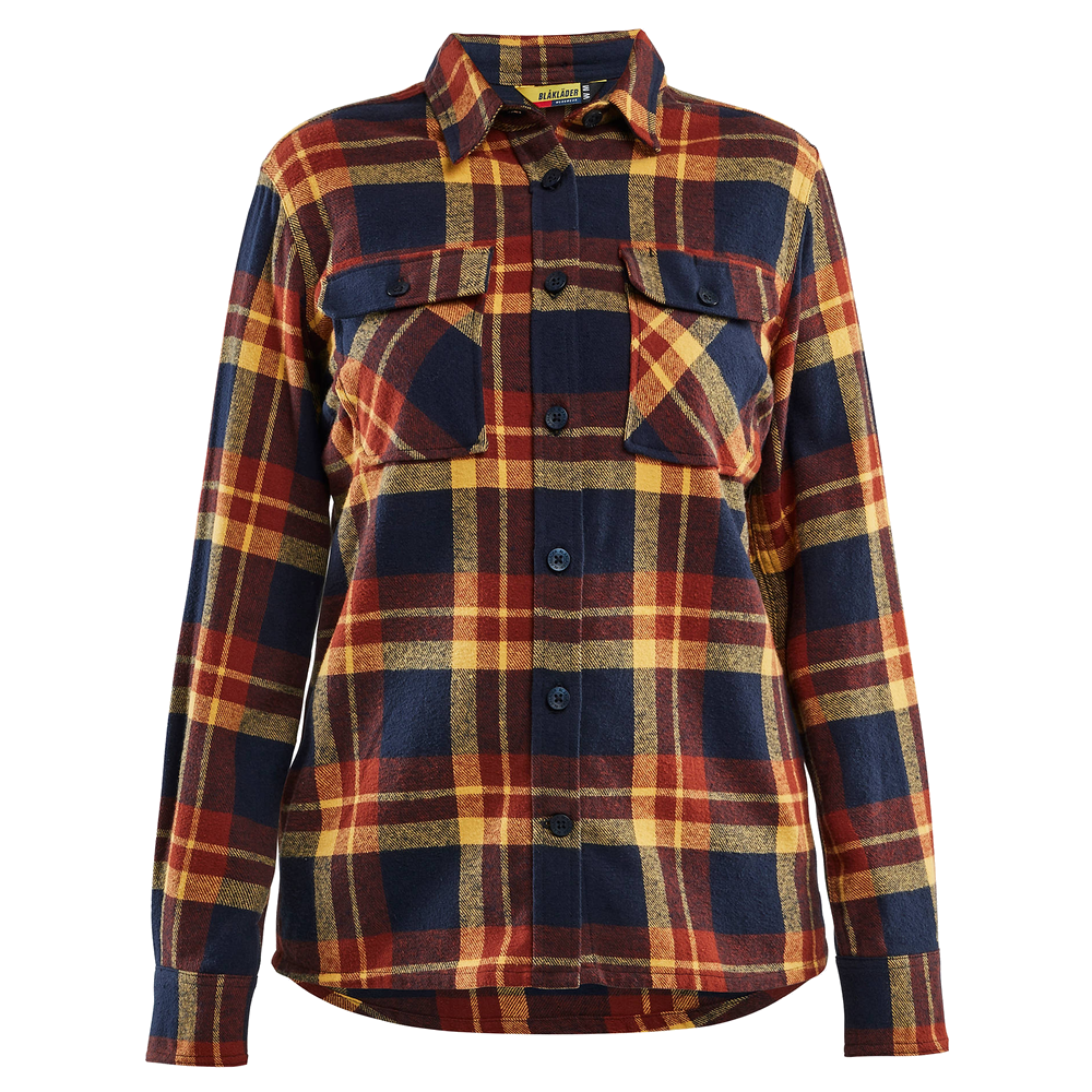 blaklader-dames-overhemd-flanel-donkerrood-navy