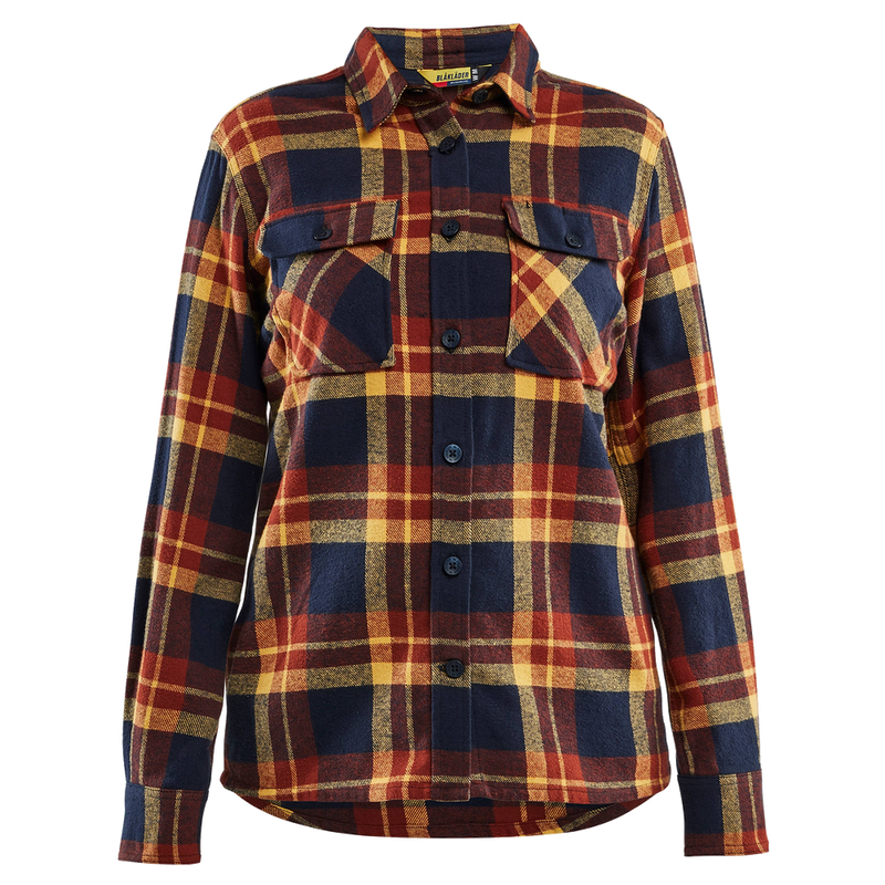 blaklader-dames-overhemd-flanel-donkerrood-navy