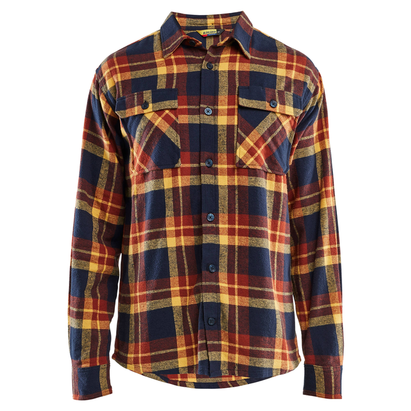 blaklader-overhemd-flanel-donkerrood-navy