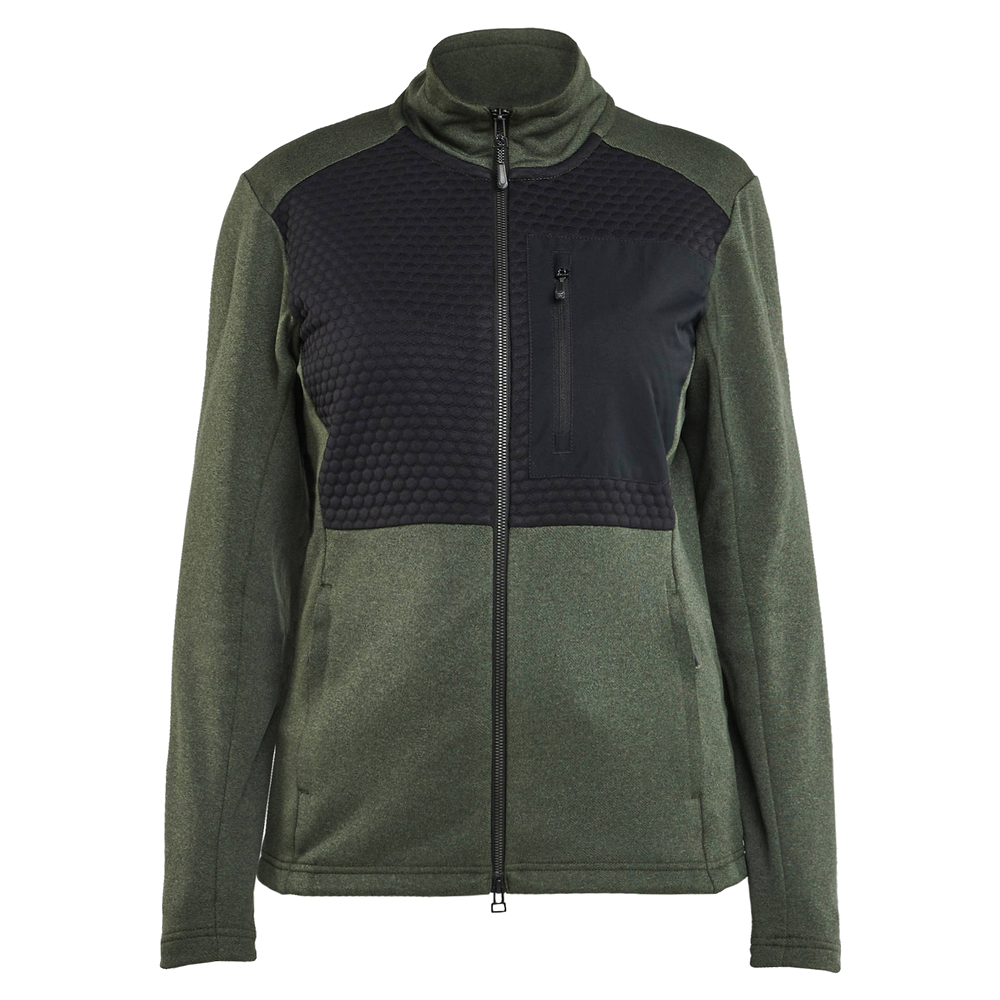 blaklader-dames-sweatvest-met-hele-rits-bosgroen-zwart