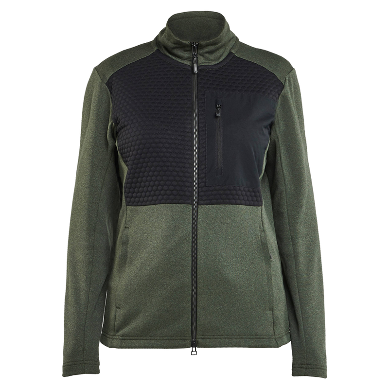 blaklader-dames-sweatvest-met-hele-rits-bosgroen-zwart