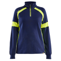 blaklader-dames-sweatshirt-halfzip-visible-navy-geel