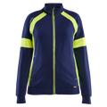 blaklader-dames-sweatvest-visible-met-rits-navy-geel