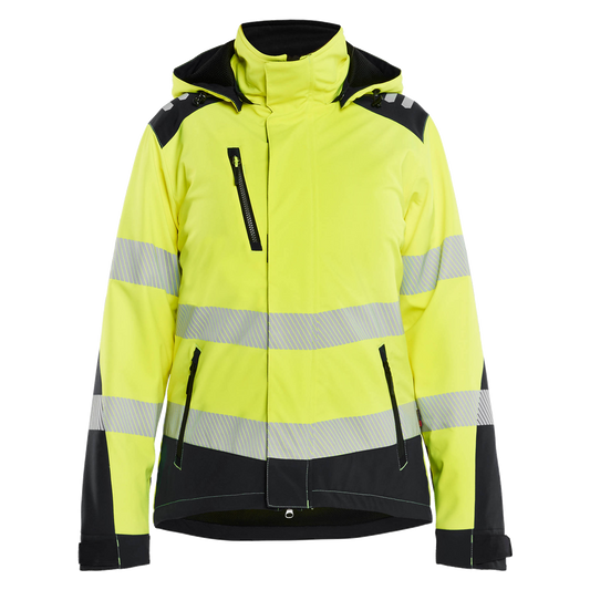 blaklader-dames-high-vis-lichtgewicht-softshell-winterjas-geel-zwart