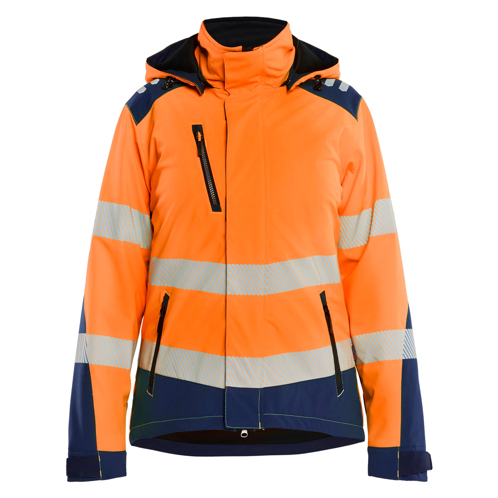 blaklader-dames-high-vis-lichtgewicht-softshell-winterjas-oranje-navy