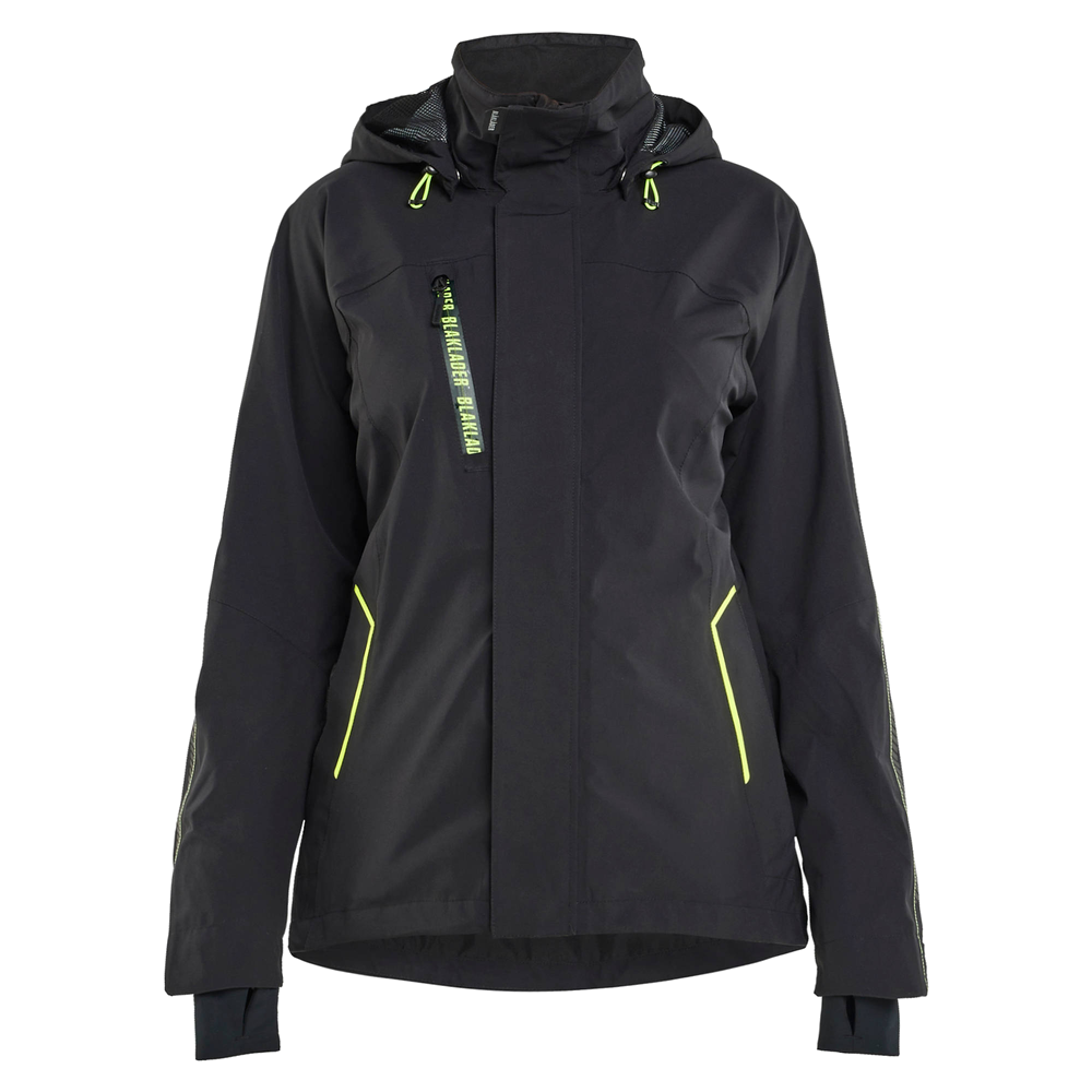 blaklader-dames-shell-jack-stretch-zwart-high-vis-geel