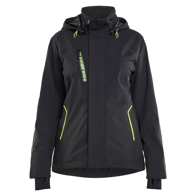 blaklader-dames-shell-jack-stretch-zwart-high-vis-geel