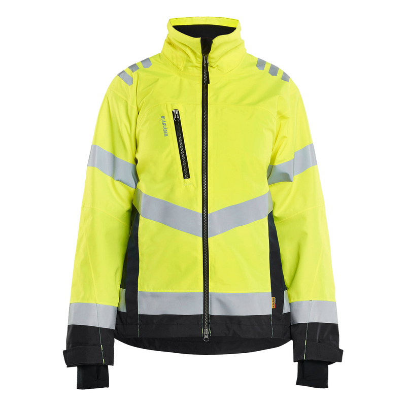 blaklader-dames-high-vis-shell-jack-geel-zwart