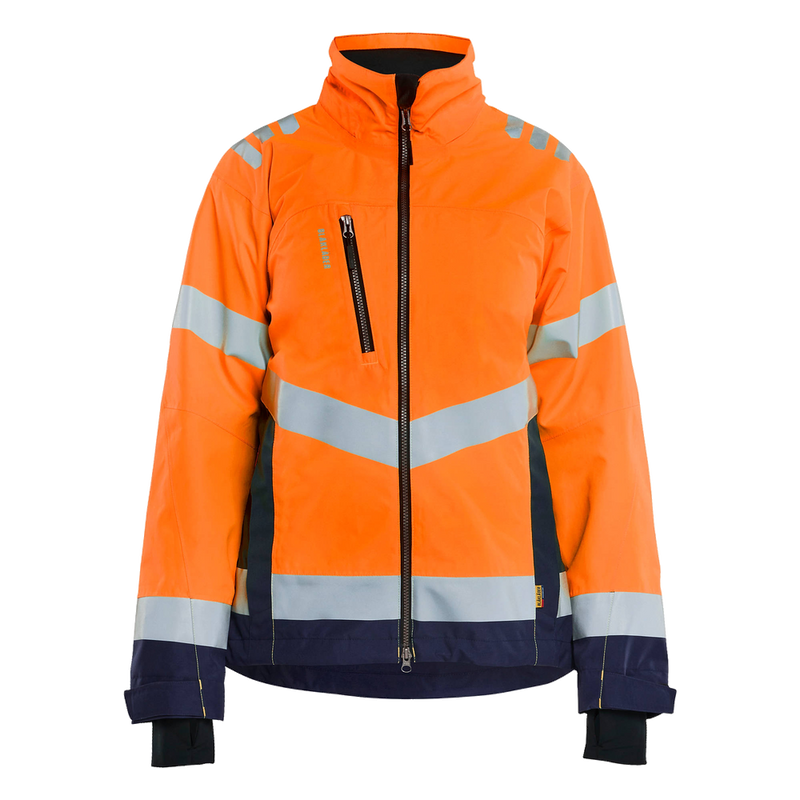 blaklader-dames-high-vis-shell-jack-oranje-navy