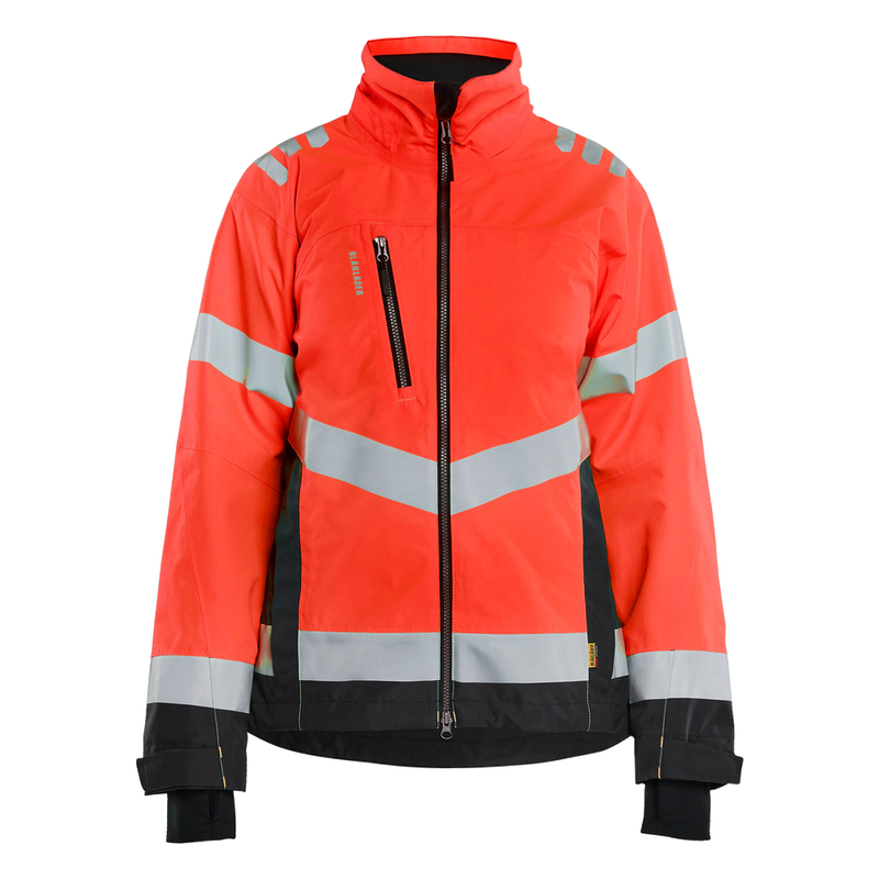 blaklader-dames-high-vis-shell-jack-rood-zwart