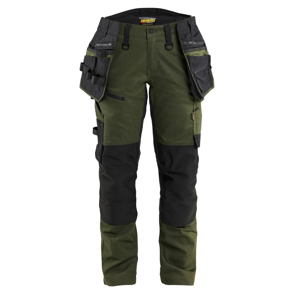 blaklader-striker-dames-werkbroek-met-stretch-donkergroen-zwart
