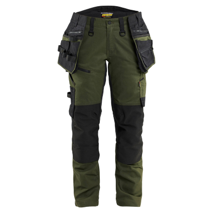 blaklader-striker-dames-werkbroek-met-stretch-donkergroen-zwart