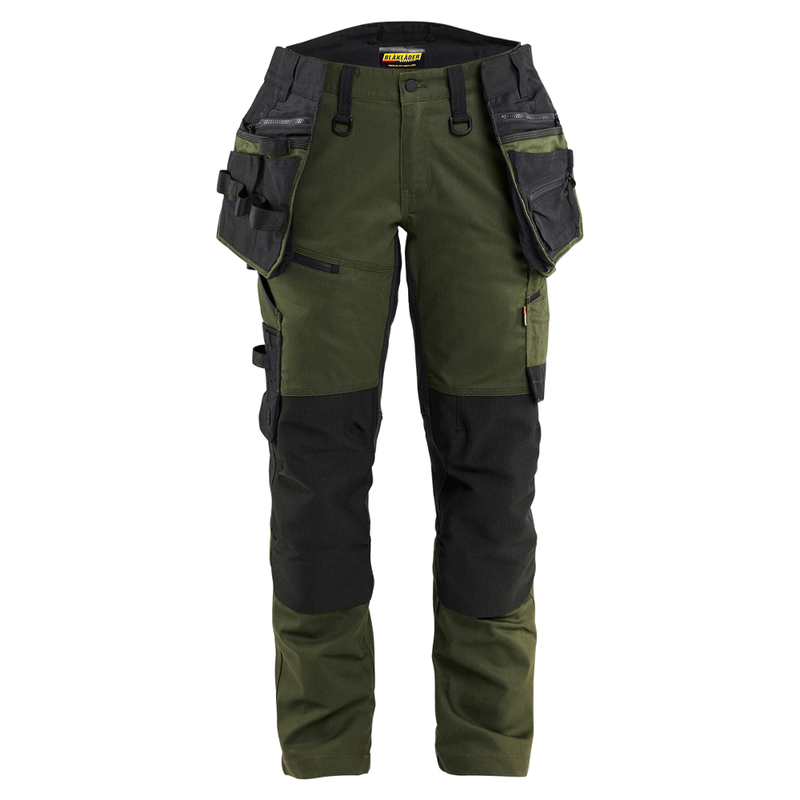 blaklader-striker-dames-werkbroek-met-stretch-donkergroen-zwart