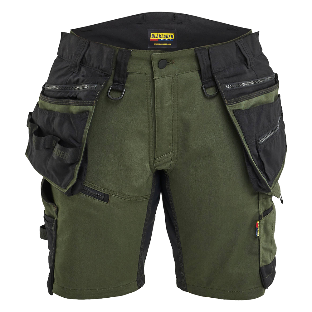 blaklader-striker-dames-2-weg-stretch-shorts-donkergroen-zwart