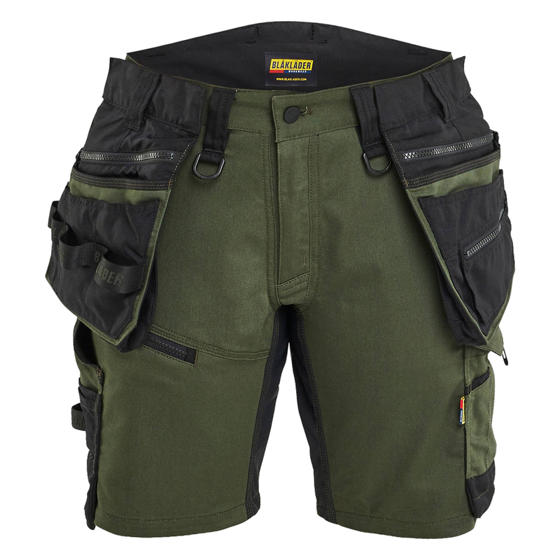 blaklader-striker-dames-2-weg-stretch-shorts-donkergroen-zwart
