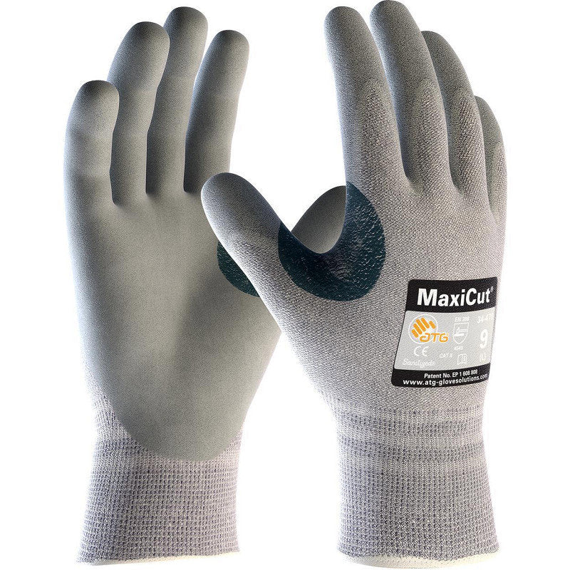 12 Paar ATG MaxiCut 34-470 Nitrile Microfoam Cut Chandschoen