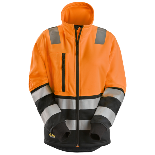snickers-high-vis-kl2-damesjack-met-rits-oranje-zwart