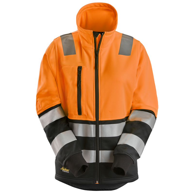 snickers-high-vis-kl2-damesjack-met-rits-oranje-zwart