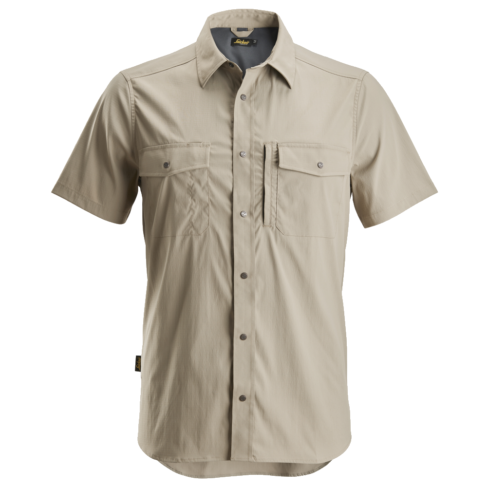 snickers-litework-werkhemd-korte-mouwen-khaki