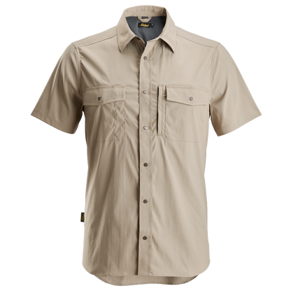 snickers-litework-werkhemd-korte-mouwen-khaki