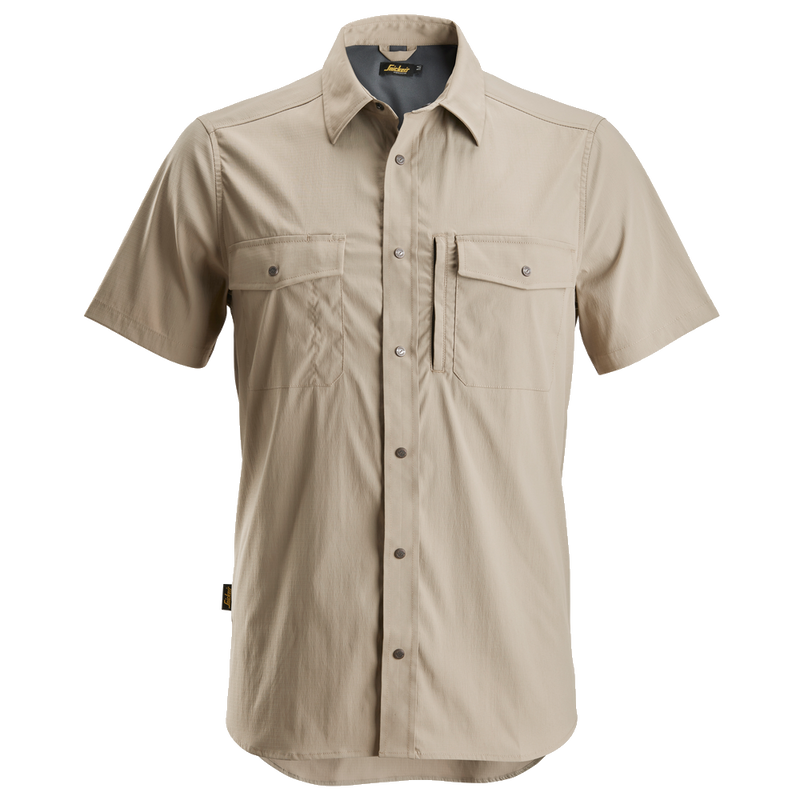 snickers-litework-werkhemd-korte-mouwen-khaki