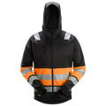 snickers-high-vis-kl1-hoodie-met-rits-zwart-oranje