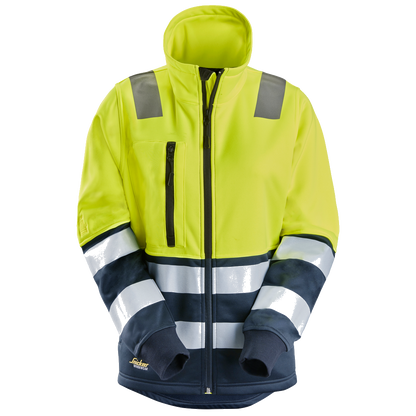 snickers-high-vis-kl2-damesjack-met-rits-geel-navy