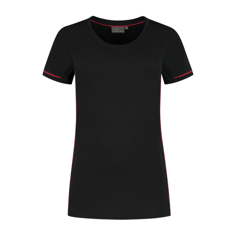 santino-contrast-t-shirt-cal-ladies-zwart-rood