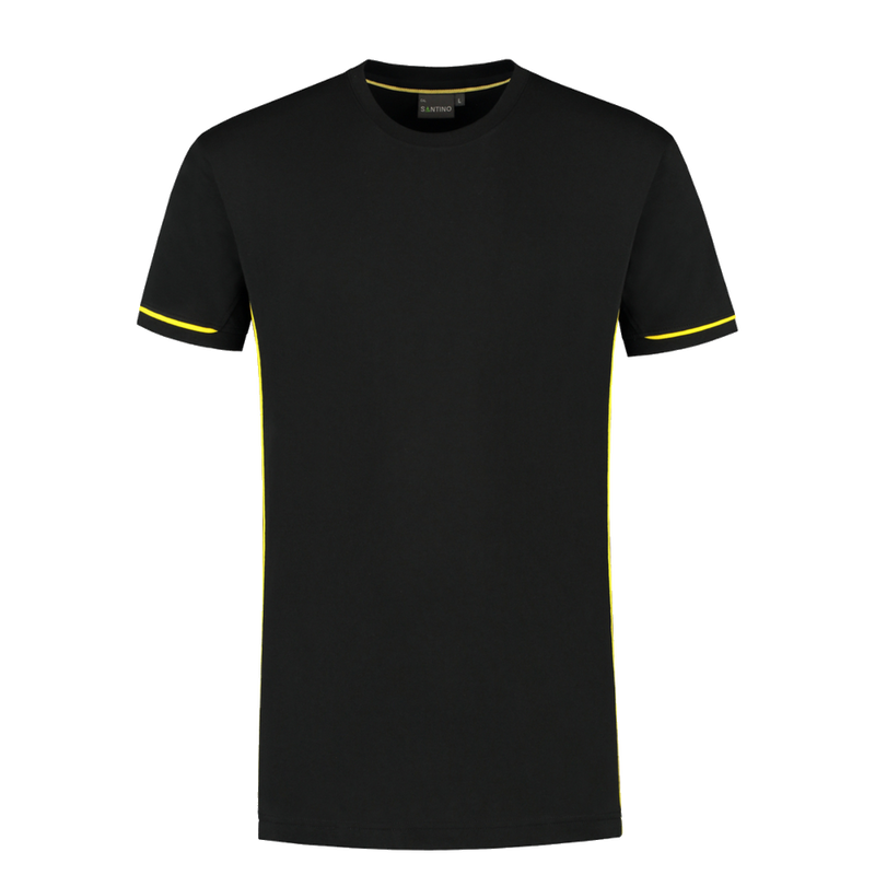 santino-contrast-t-shirt-cal-zwart-geel