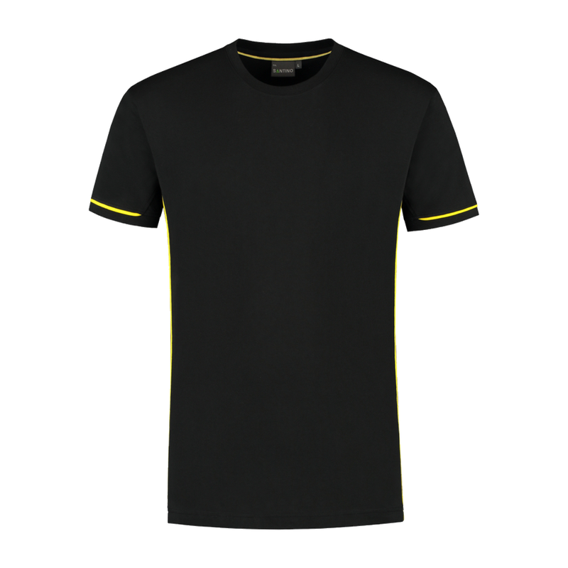 santino-contrast-t-shirt-cal-zwart-geel