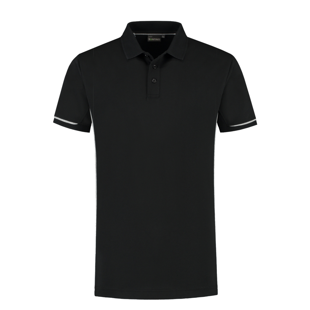 santino-contrast-poloshirt-carsen-zwart-grijs